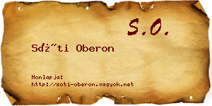 Sóti Oberon névjegykártya